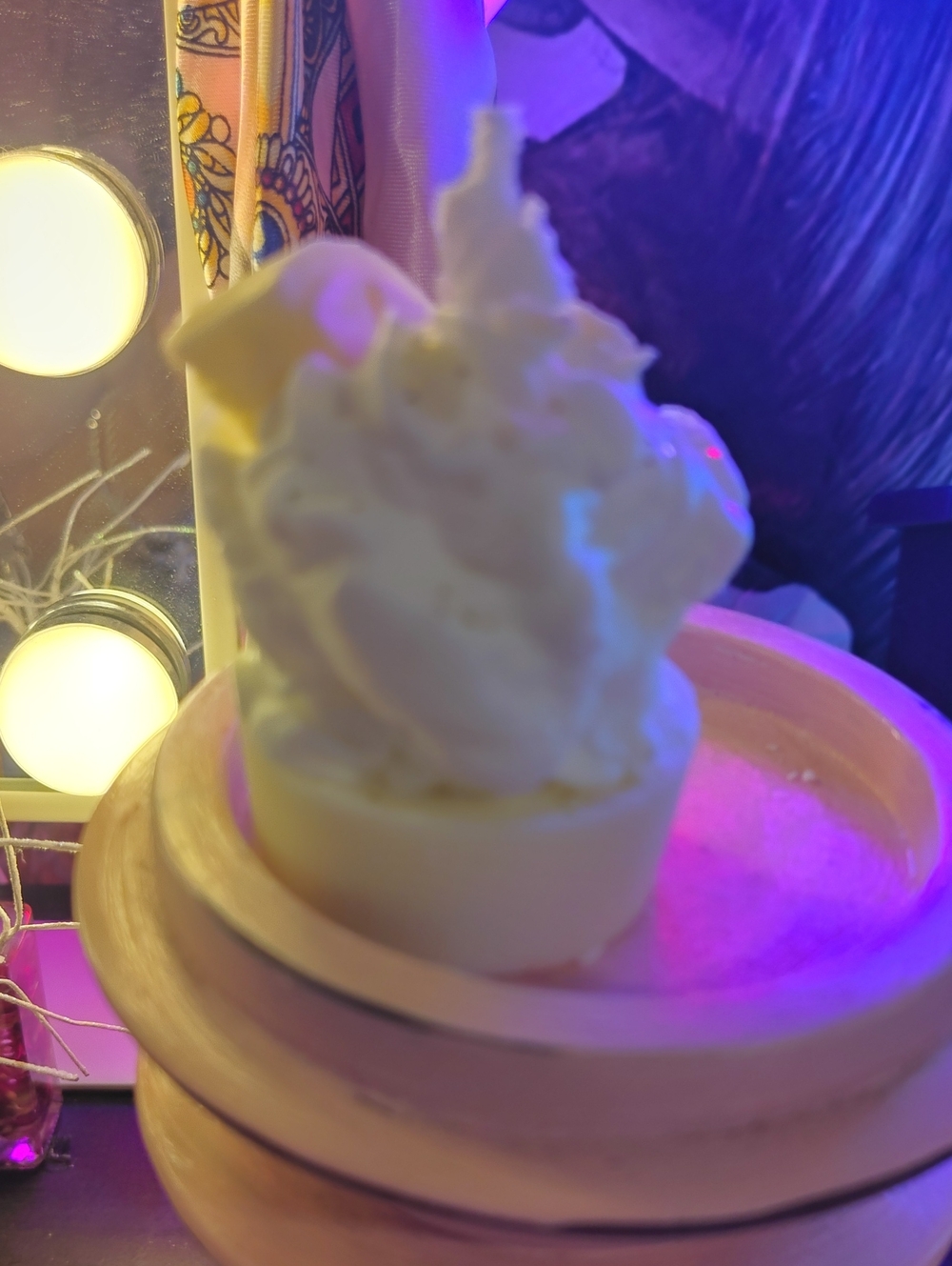Handcrafted Cream & White Whipped Lemon Soy Votive Candle 2.5 Oz
